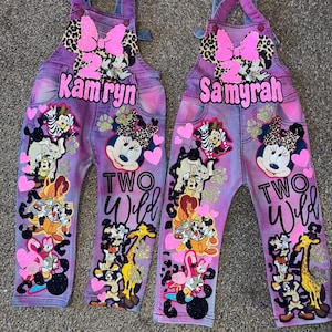 Girl Safari Animal Print OVERALLS Birthday Overalls Custom Denim BirthdAy Outfit