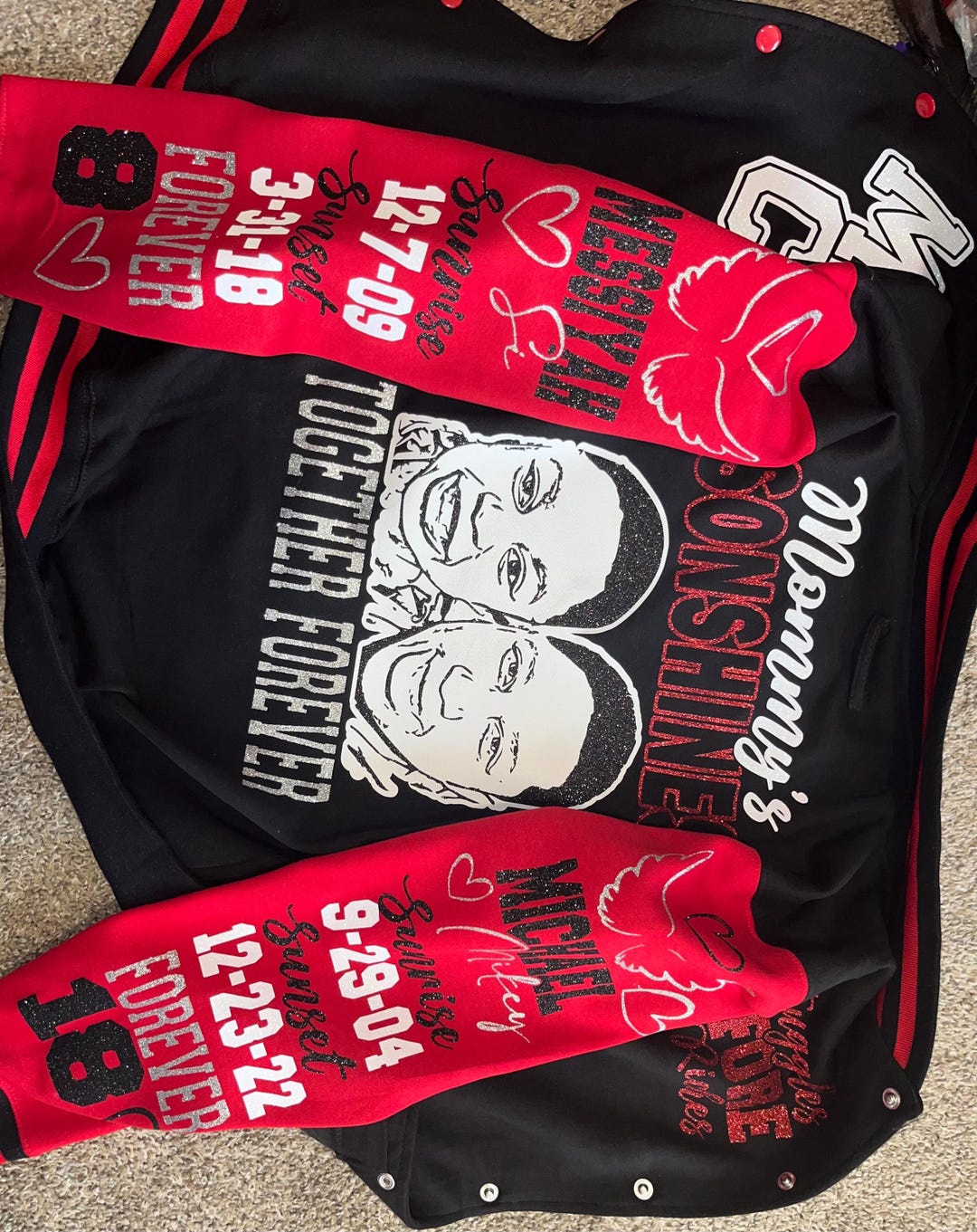 DOUBLE PHOTO Custom Picture Memorial Jacket - Rest in Peace Keepsake ...
