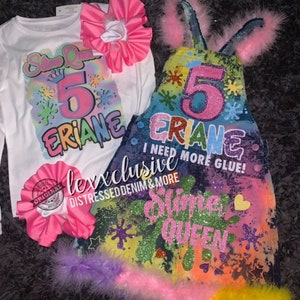 Slime Queen Slime Time Fur Birthday outfit Birthday Overall Skirt