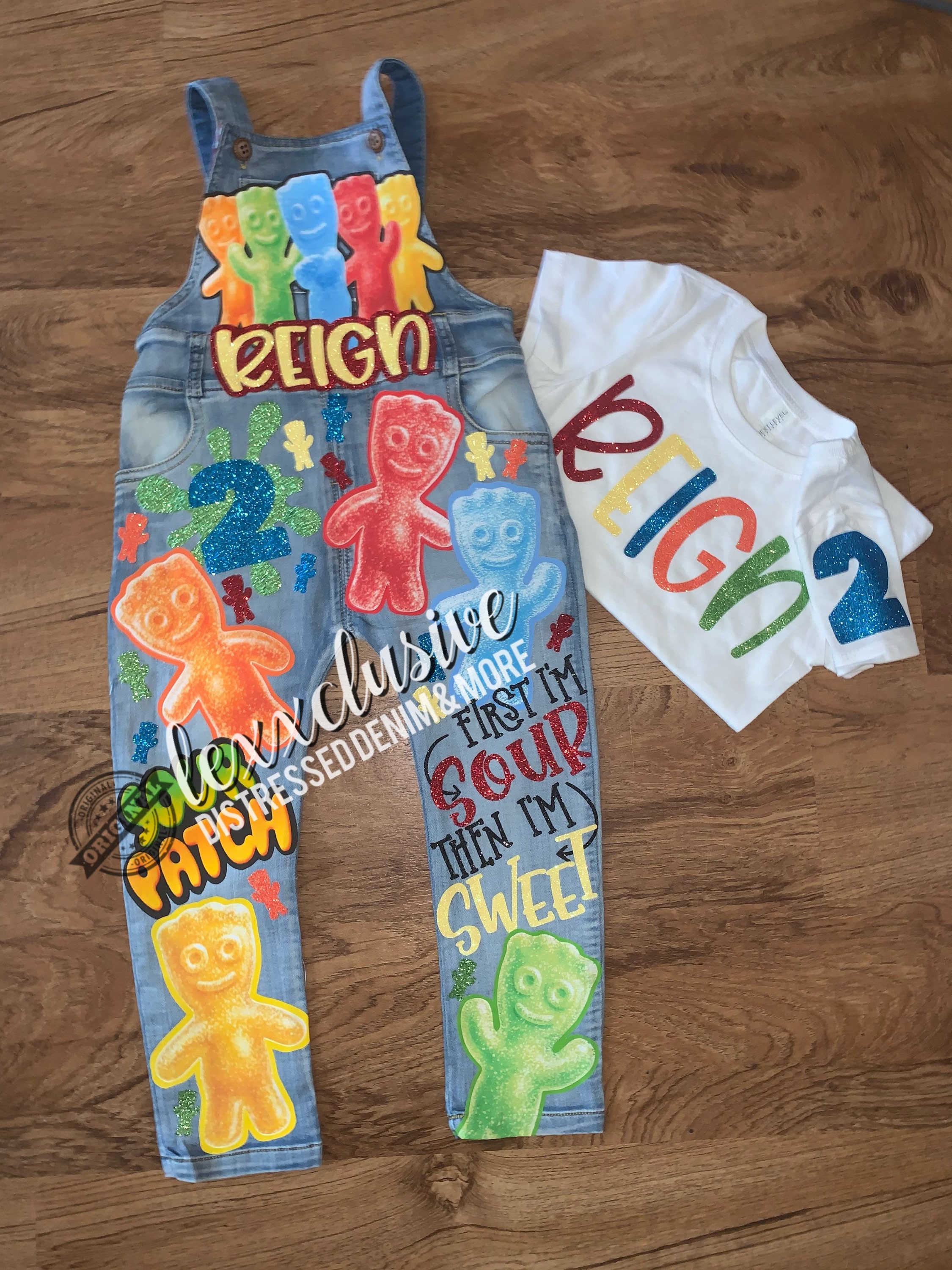 Candy Birthday Overalls Custom Outfit Rainbow Overalls Etsy