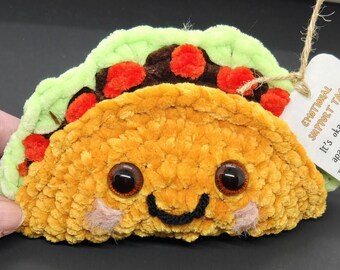 Emotional Support Taco, Funny Plush, CoworkerGift, Taco Lover, Foodie Gift, Birthday Present, Teacher Gift, Mom Gift, Desk Office Buddy