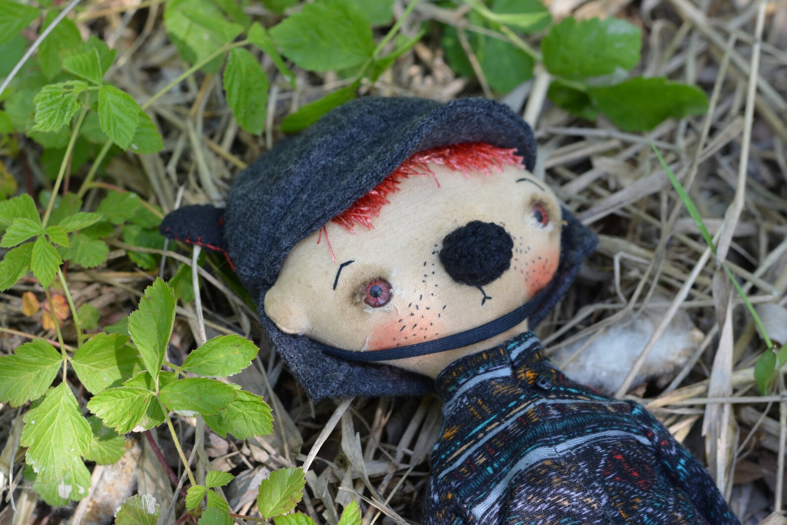 Vintage Style Boy Hipster Boy Stuffed Toy Fabric Toy Etsy