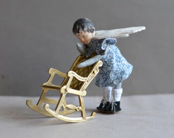 Muñeca de arcilla polimérica - Juguete de ángel - Mini muñeca - Pequeño juguete - Porcelainrace - Muñeca hecha a mano - Escultura blanda - Muñeca de arte - Muñeca móvil