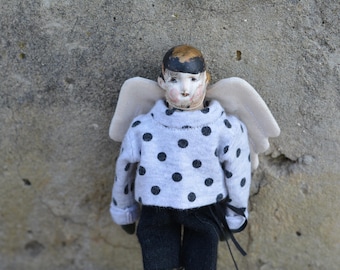 Muñeca de arcilla polimérica - Juguete de ángel - Mini muñeca - Pequeño juguete - Porcelainrace - Muñeca hecha a mano - Escultura blanda - Muñeca de arte - Muñeca móvil