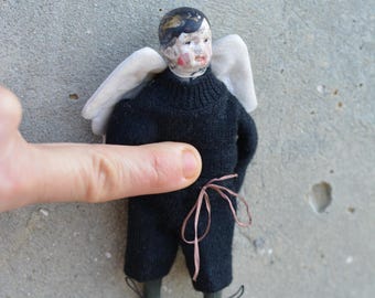 Muñeca de arcilla polimérica - Juguete de ángel - Mini muñeca - Pequeño juguete - Porcelainrace - Muñeca hecha a mano - Escultura blanda - Muñeca de arte - Muñeca móvil