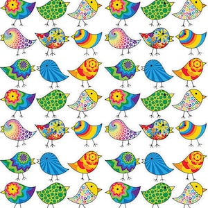 さえずる鳥 - セラミックデカール - エナメルデカール - フュージブルデカール - ガラスフュージングデカール ~ ウォータースライドデカール - 48733