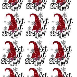 Gnome - Let It Snow - Christmas - Ceramic Decals- Enamel Decal - Fusible Decal - Glass Fusing Decal ~ Waterslide Decal - 55412