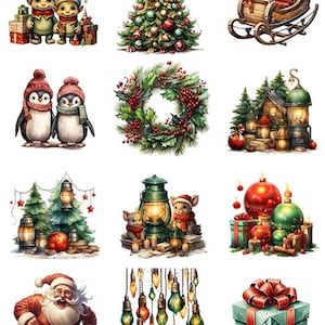 Merry Christmas Art -   Ceramic Decal - Glass Decal ~LEAD FREE & Food Safe ~ Enamel Decal ~ Waterslide Decal - 69985