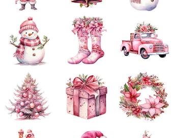 Es una Navidad rosa - Navidad - Calcomanías de cerámica - Calcomanía de esmalte - Calcomanía de vidrio - 67719