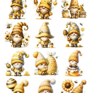 Playful Gnome Bees  - Ceramic Decals- Enamel Decal - Fusible Decal - Glass Fusing Decal ~ Waterslide Decal - 87922
