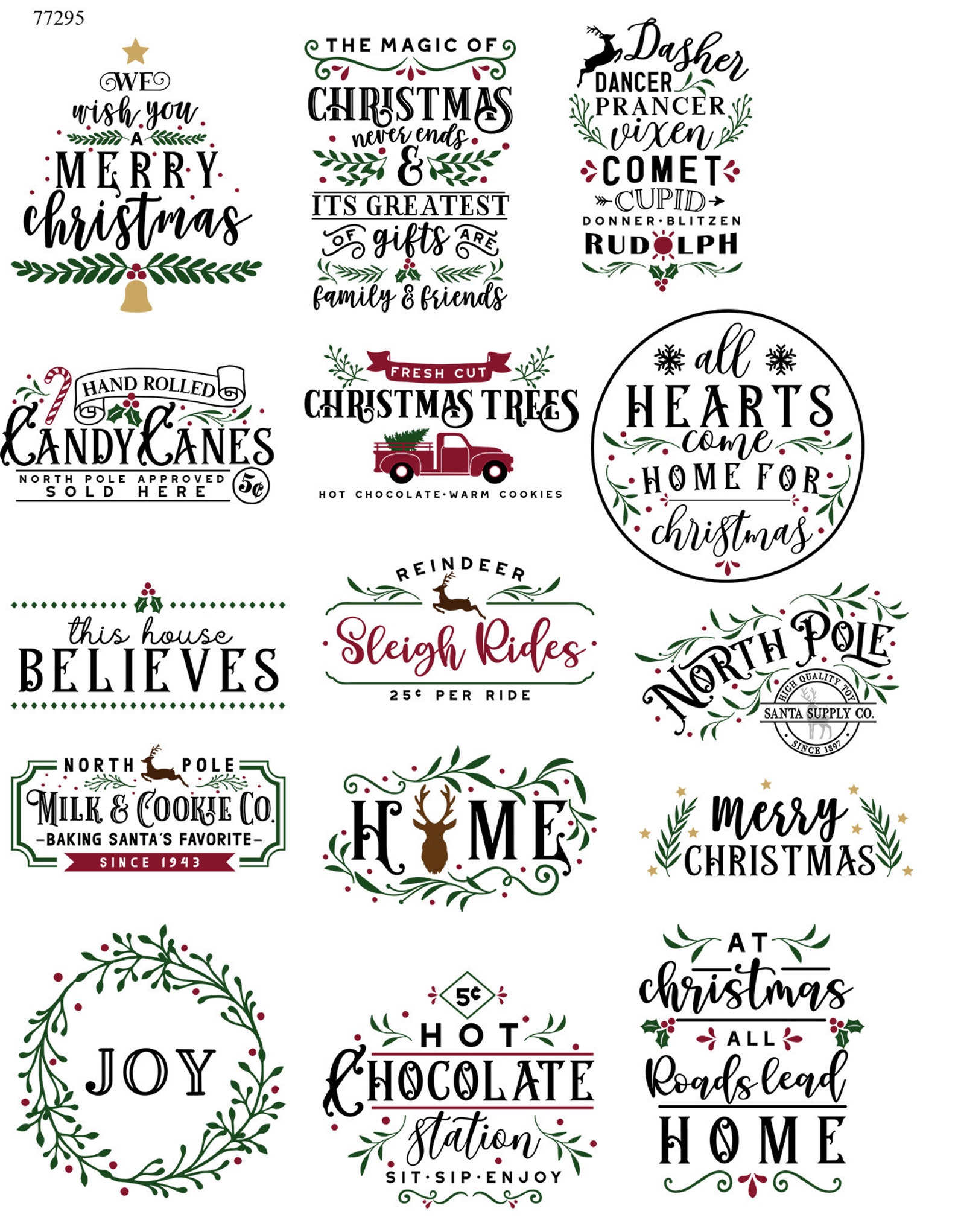 Signs of Christmas Ceramic Decals Enamel Decal Fusible Etsy