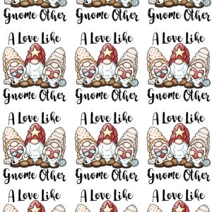 A Love Like Gnome Other  - Ceramic Decals- Enamel Decal - Fusible Decal - Glass Fusing Decal ~ Waterslide Decal - 11805