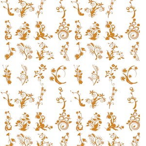Art Deco Blumen Keramik Gold ~ Echtes Gelbgold - Keramik Aufkleber - 44019