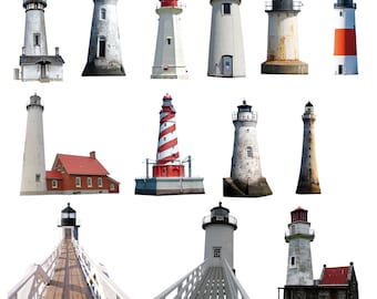 Lighthouse A Plenty - Ceramic Decals- Enamel Decal - Fusible Decal - Glass Fusing Decal ~ Waterslide Decal - 85144