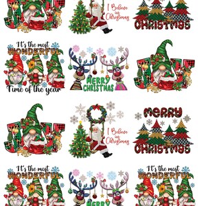 Christmas Holiday Fun Gnomes  -  Ceramic Decals- Enamel Decal - Fusible Decal - Glass Fusing Decal ~ Waterslide Decal - 12551