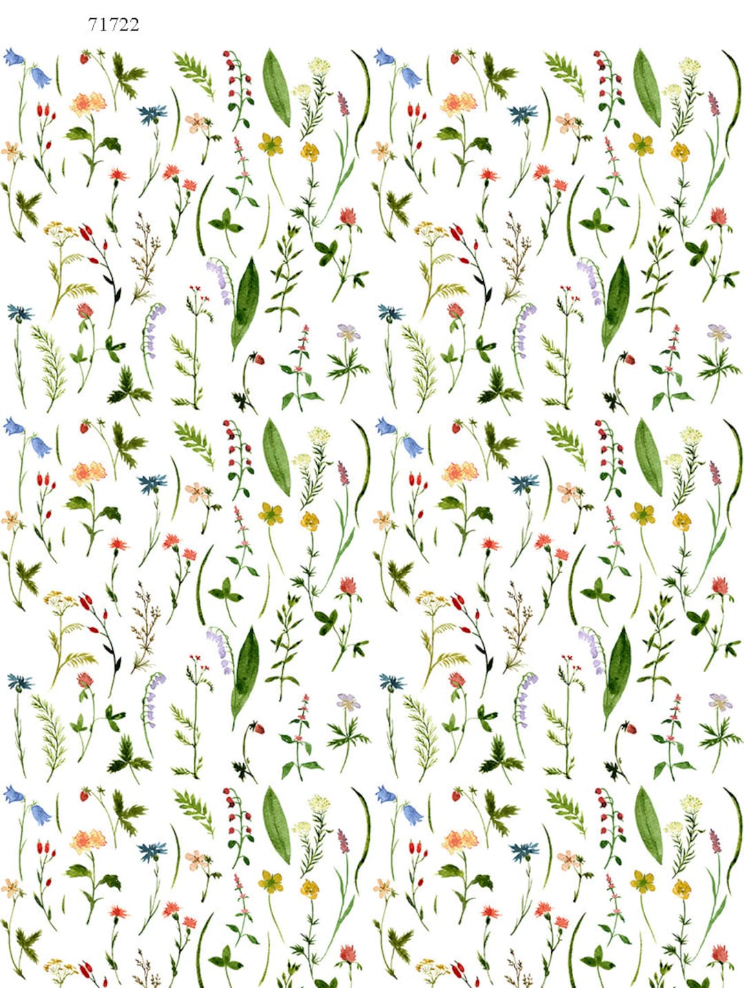 Wildflowers Seamless - Ceramic Decals- Enamel Decal - Fusible Decal ...