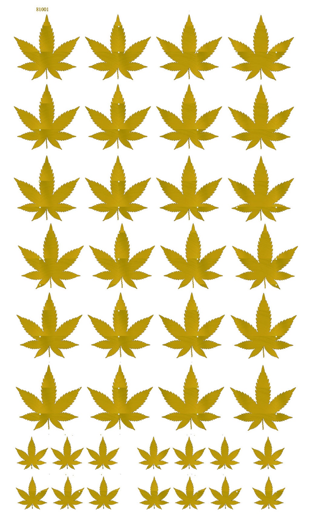 Real 22 K Gold Marijuana Leaf - Ceramic Decals- Enamel Decal - -glass ...
