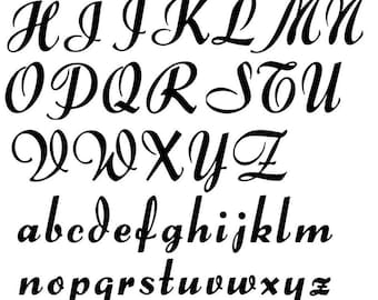 Paintbrush Script Alphabet Monograms - Ceramic Decals- Enamel