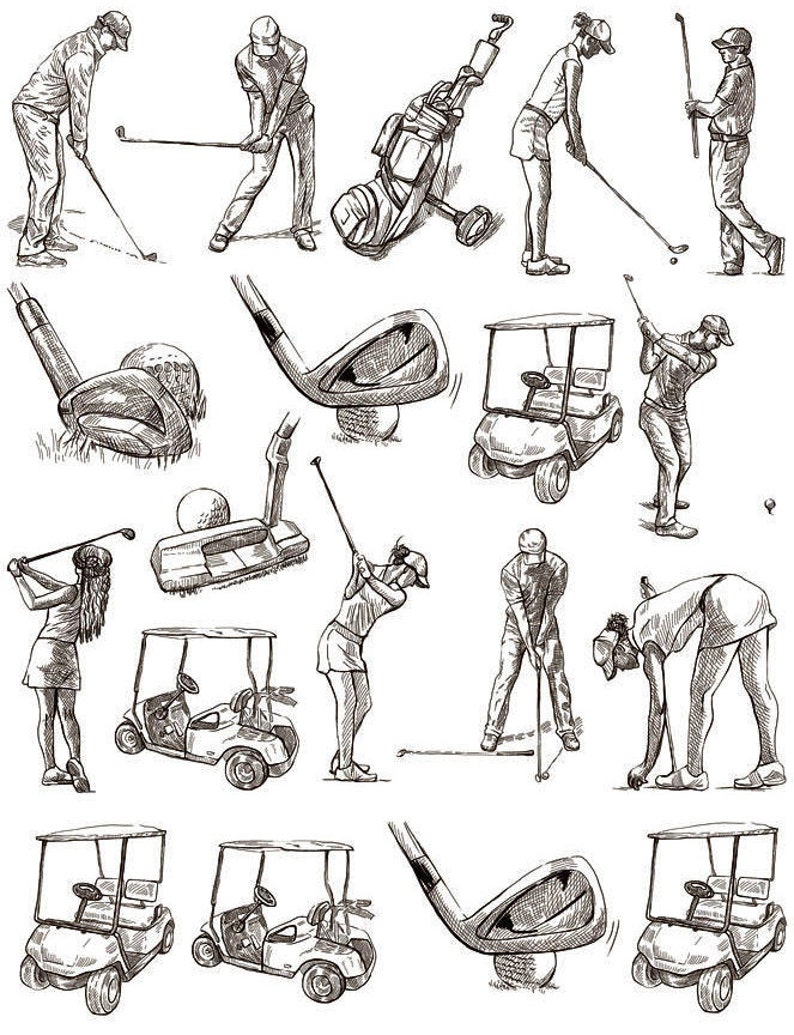 Par Golf Swing Ceramic Decals Enamel Decal Fusible Decal Glass Fusing Decal Waterslide Decal 802041