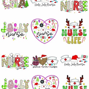 Christmas Nurse-  Ceramic Decal - Glass Decal ~LEAD FREE & Food Safe ~ Enamel Decal ~ Waterslide Decal - 75618