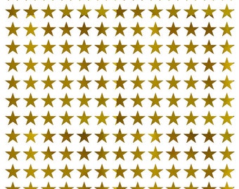 Real Gold Stars ~ 323811 ~  Real Yellow Gold ~ Glass or Ceramic Decals - Waterslide