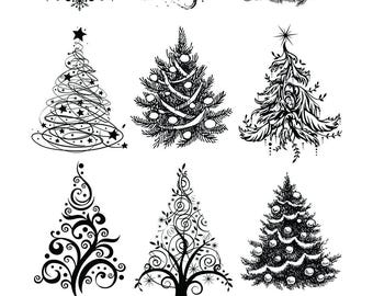 Luxury Christmas Trees  ~ Ceramic Decal - Glass Decal ~LEAD FREE & Food Safe ~ Enamel Decal- 54406