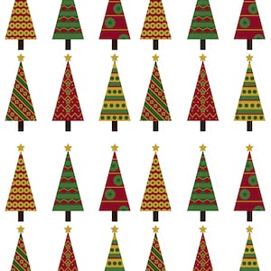 Abstract Christmas Trees - Ceramic Decals- Enamel Decal - Fusible Decal - Glass Fusing Decal ~ Waterslide Decal - 16120