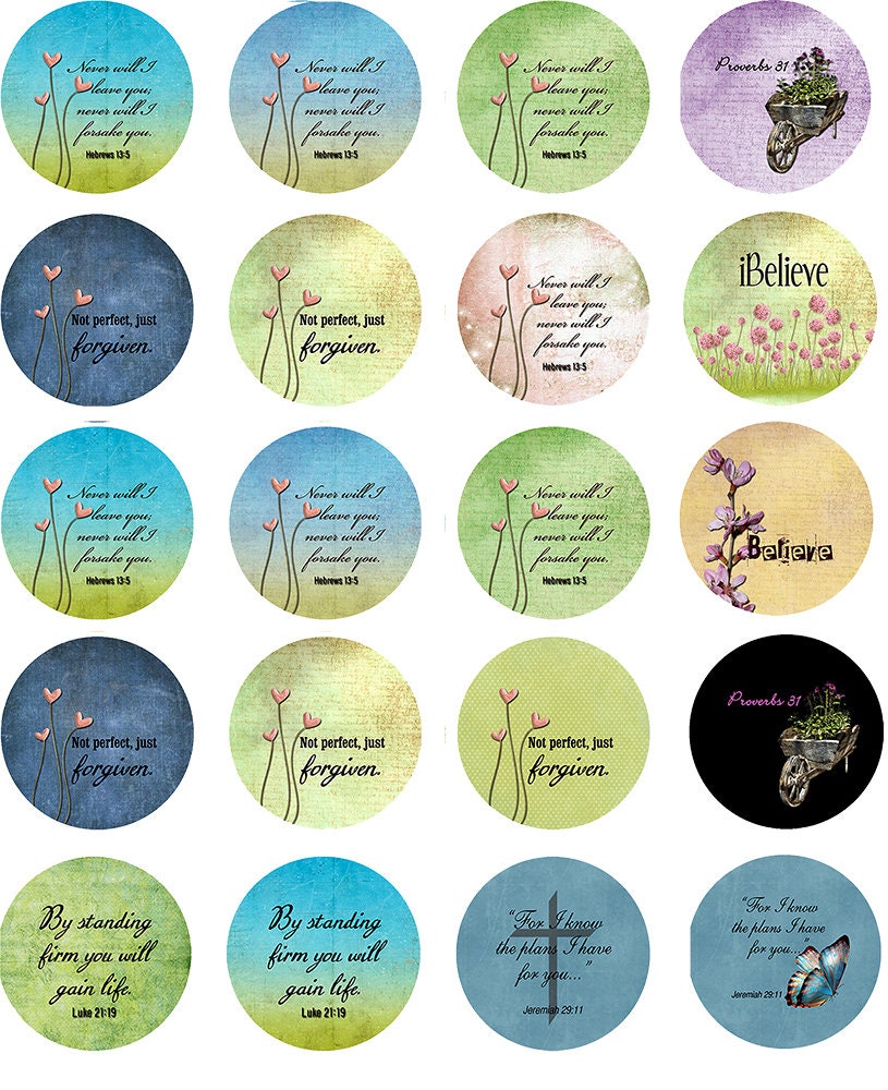 Christian Scripture Sayings Circles Ceramic Decals Enamel - Etsy