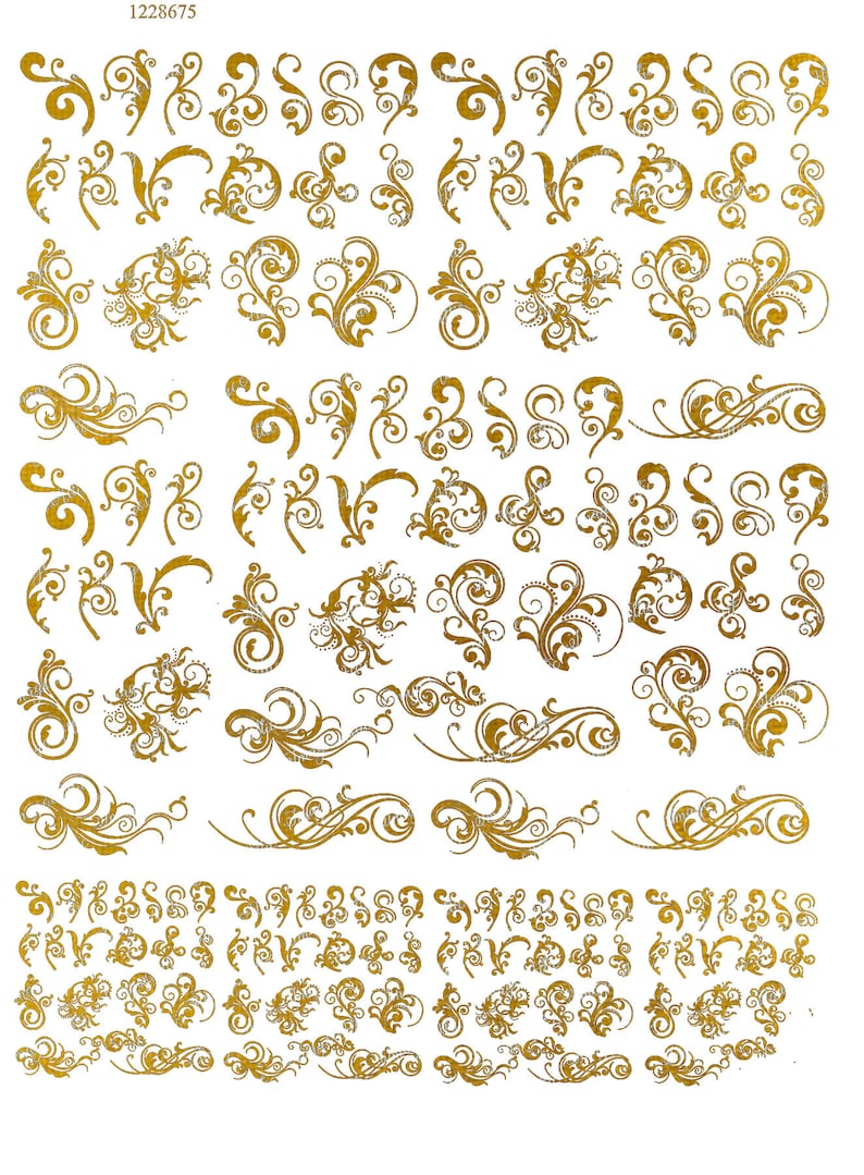 Elegant Swirls Ceramic Decals Enamel Decal Fusible Decal - Etsy