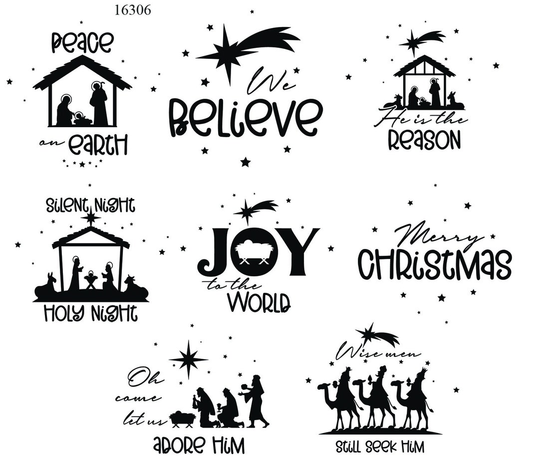 Religious Christmas Ornaments - Ceramic Decals- Enamel Decal - Fusible ...