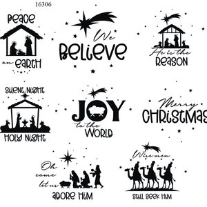Religious Christmas Ornaments -  Ceramic Decals- Enamel Decal - Fusible Decal - Glass Fusing Decal ~ Waterslide Decal - 16306