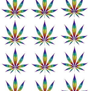 Colorful Cannabis Marijuana Leaf ~ Ceramic Decal - Glass Decal ~LEAD FREE & Food Safe ~ Enamel Decal- 44716