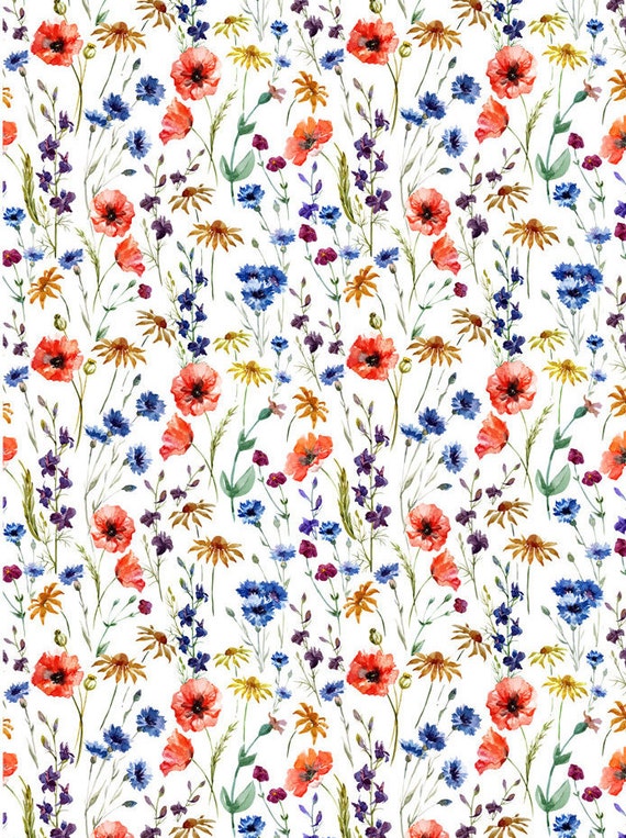 Wild Flowers Ceramic Decals Enamel Decal Fusible Decal Etsy
