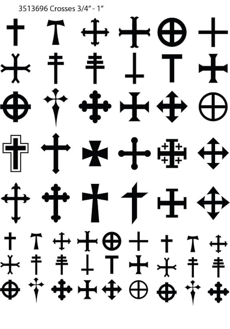 Christian Crosses Religious Symbols Ceramic Decals Enamel | Etsy