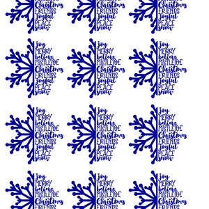 Christmas Snowflake -  Ceramic Decal - Glass Decal ~LEAD FREE & Food Safe ~ Enamel Decal ~ Waterslide Decal - 96028