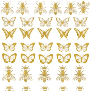 Gold Bees and Butterflies ~ Real 23 K  Yellow Gold  - For Ceramic or Enamel   - Low Fire - 97829