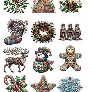 Stained Glass Christmas   ~ Ceramic Decal - Glass Decal ~LEAD FREE & Food Safe ~ Enamel Decal ~ Waterslide Decal - 88379