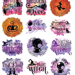 Halloween Witches  - Ceramic Decals- Enamel Decal  - Glass Decal- 44223
