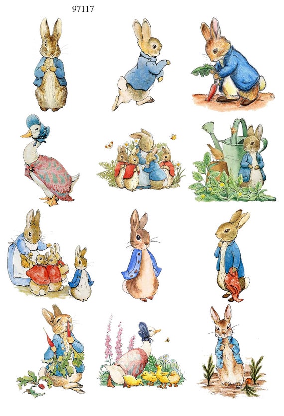 Peter Rabbit - Bunny - Easter - Ceramic Decals- Enamel Decal - Fusible  Decal - Glass Fusing Decal ~ Waterslide Decal - 97117