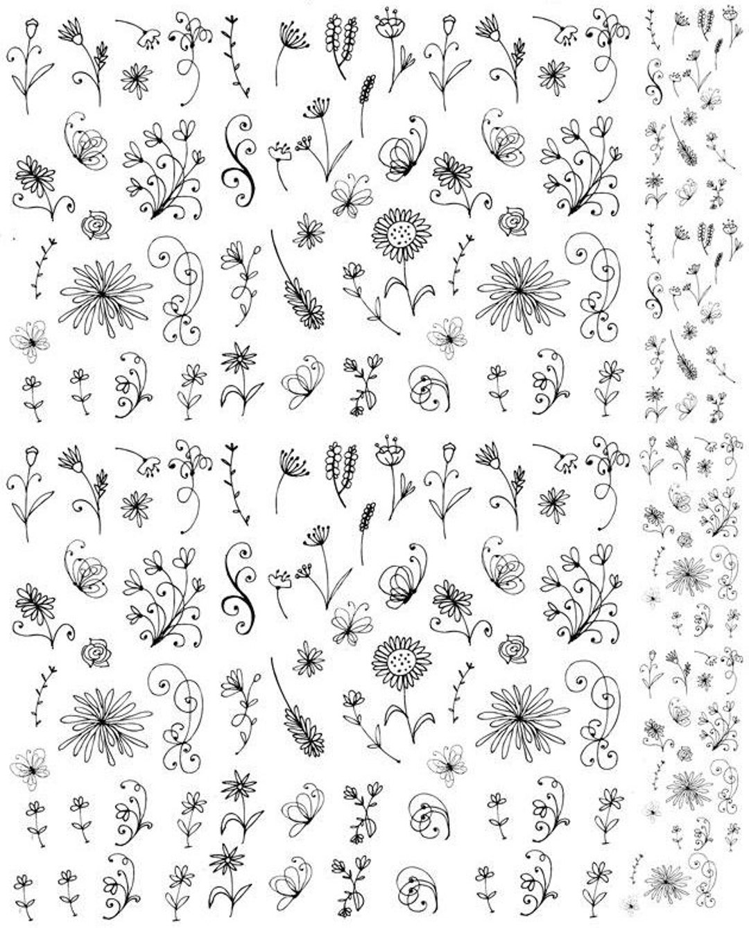 Bits of Flowers Ceramic Decals Enamel Decal Fusible Decal - Etsy