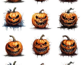 Calabazas de Halloween súper aterradoras - Calcomanías de cerámica - Calcomanía de esmalte - Calcomanía de vidrio - 68391