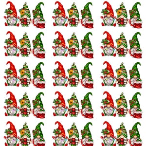Christmas Gnomes   Ceramic Decals- Enamel Decal - Fusible Decal - Glass Fusing Decal ~ Waterslide Decal - 76882