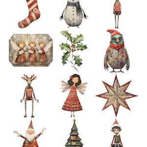 Whimsical Christmas 2 -  Ceramic Decal - Glass Decal ~LEAD FREE & Food Safe ~ Enamel Decal ~ Waterslide Decal - 67999