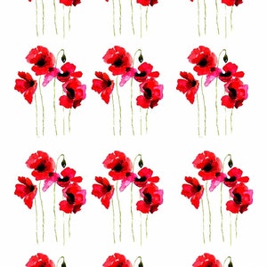 Tale of the Red Poppy - Ceramic Decals- Enamel Decal - Fusible Decal - Glass Fusing Decal ~ Waterslide Decal - 41511