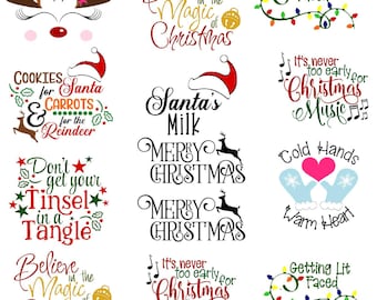 Es Navidad ~ Calcomanía de cerámica - Calcomanía de vidrio ~ SIN PLOMO y apta para alimentos ~ Calcomanía de esmalte - 93228