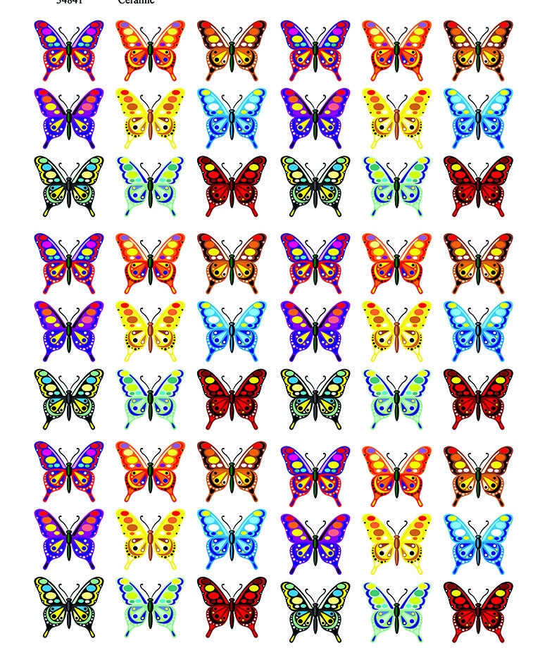 Colorful Butterflies Ceramic Decals Enamel Decal Fusible | Etsy