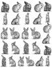 Vintage Animal Rabbits - Ceramic Decals- Enamel Decal - Fusible Decal - Glass Fusing Decal ~ Waterslide Decal - 93755 