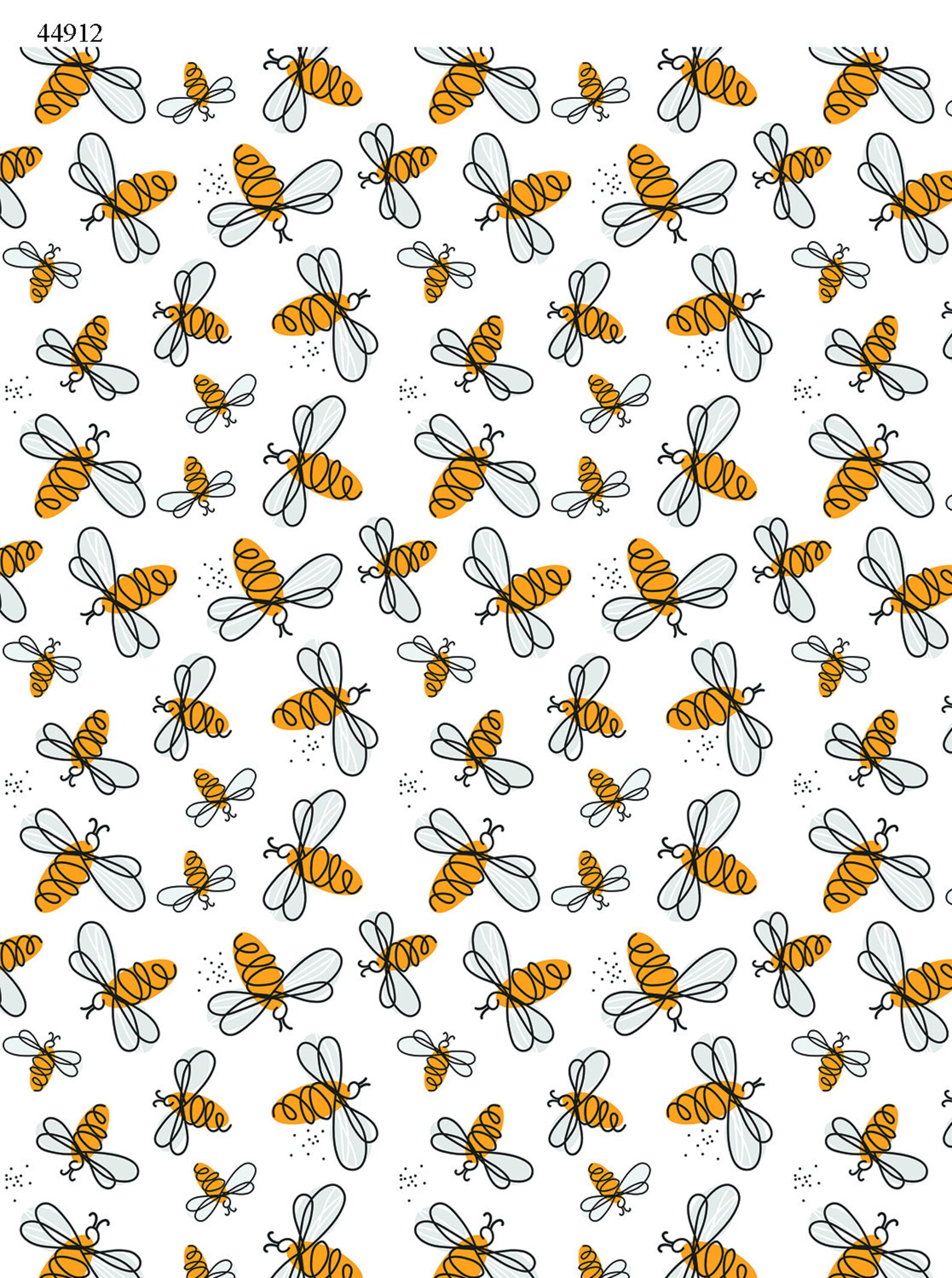 Stylized Bees Seamless Ceramic Decals Enamel Decal Fusible Decal Glass ...