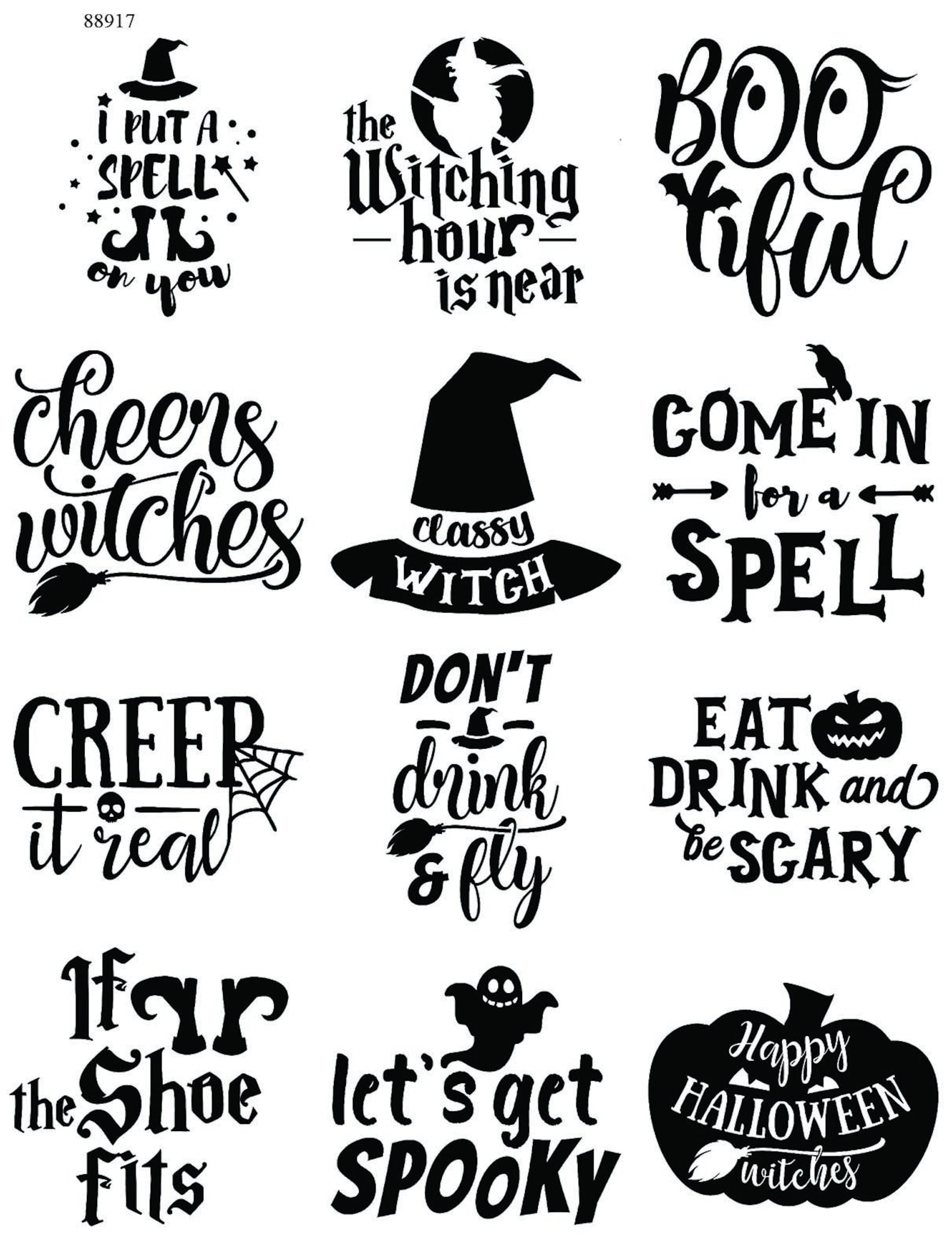 Halloween Witch Wine Sayings II Perfect for Wine Glasses Etsy