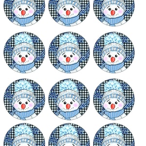 Winter Snowman ~ Ceramic Decal - Glass Decal ~LEAD FREE & Food Safe ~ Enamel Decal ~ Waterslide Decal - 95780
